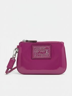 Coach Fuchsia Patent Leather Wristlet